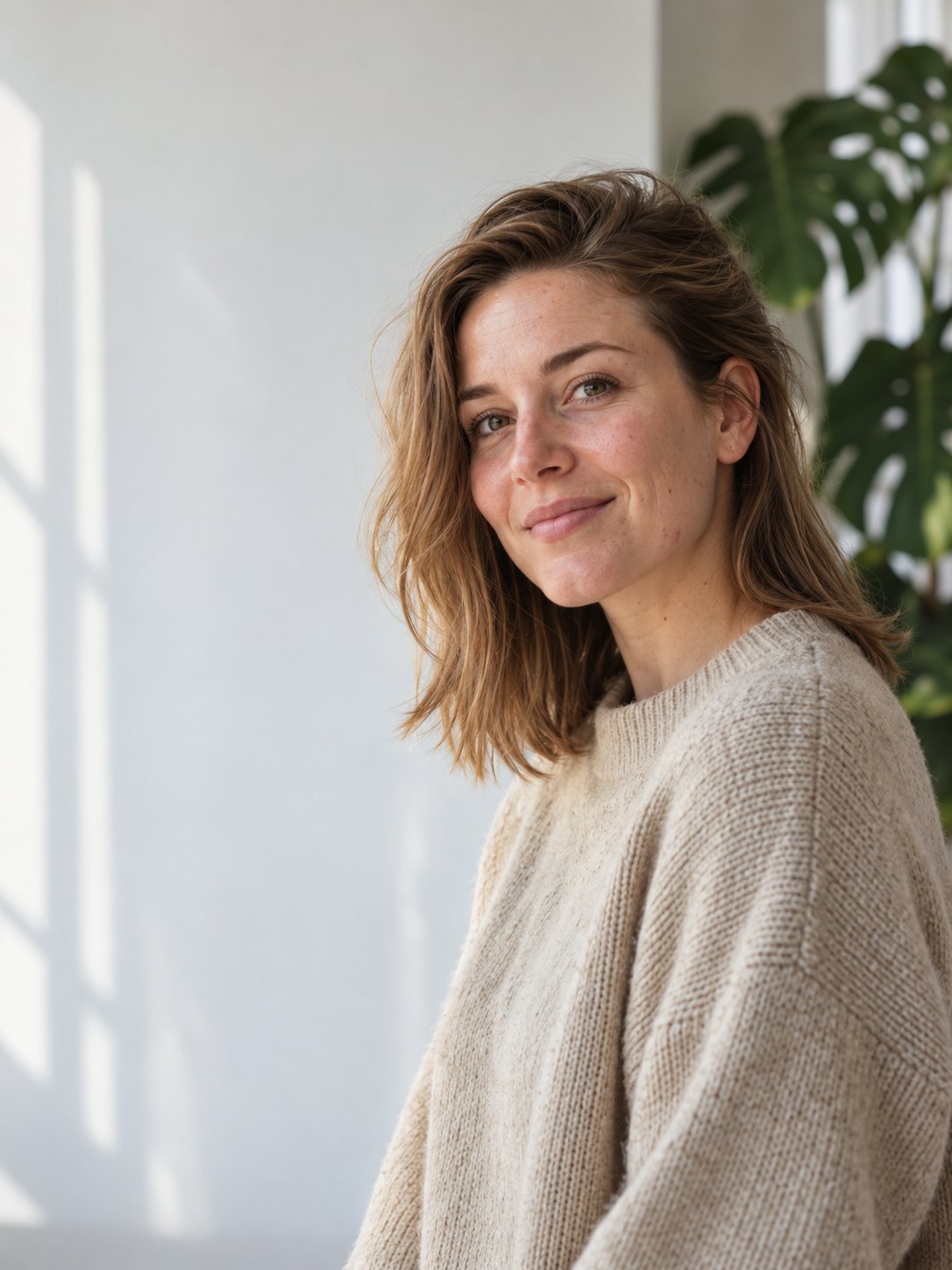 Sanne bij het raam in ochtendlicht